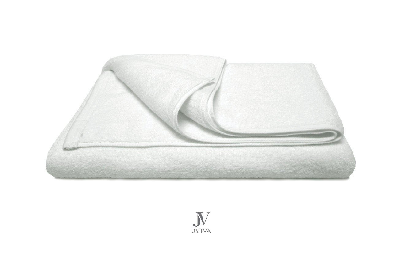 Gallery-Jviva - ผ้าขนหนูเช็ดหน้า / ผ้าเช็ดผมคอตตอน (Hotel Collection)  -  สีขาว