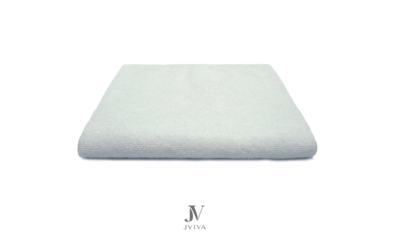 Gallery-Jviva - ผ้าขนหนูเช็ดหน้า / ผ้าเช็ดผมคอตตอน (Hotel Collection)  -  สีขาว