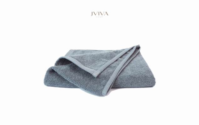 Jviva - ผ้าขนหนูคอตตอน ผ้าเช็ดหน้า/ผ้าเช็ดผม (Hotel Collection) - สีเทา