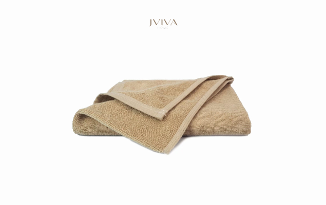 Jviva - ผ้าขนหนูคอตตอน ผ้าเช็ดหน้า/ผ้าเช็ดผม (Hotel Collection) - สีเบจ