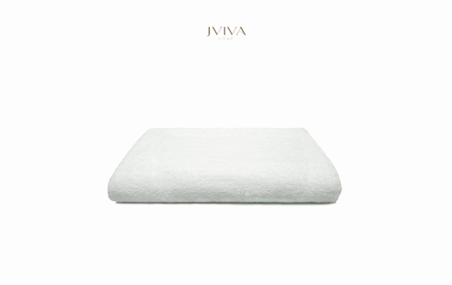 Jviva - ผ้าขนหนูคอตตอน ผ้าเช็ดตัว 27x54 นิ้ว (Hotel Collection) - สีขาว