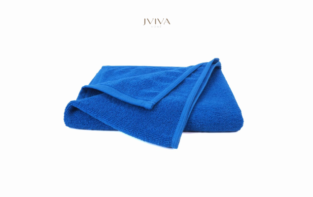Jviva - ผ้าขนหนูเช็ดตัวคอตตอน (Hotel Collection) - สีน้ำเงิน
