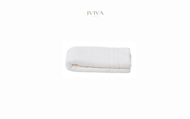 ผ้าเช็ดผมคอตตอน Luxe  ขนาด 15x30 นิ้ว (3.5 ปอนด์) - ลายร่องคู่ (Parallel) สีขาว Crystal White