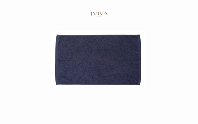 ผ้าเช็ดเท้าคอตตอน Luxe  ขนาด 18x28 นิ้ว (8 ปอนด์) -  ลายเรียบ (Plain) สีกรมท่า Navy Peony