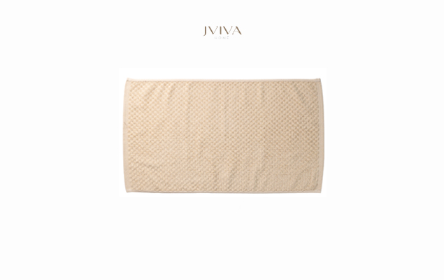 ผ้าเช็ดเท้าคอตตอน Luxe  ขนาด 18x28 นิ้ว (8 ปอนด์) - ลายจุด (Dotted) สีเบจ Beige Bone