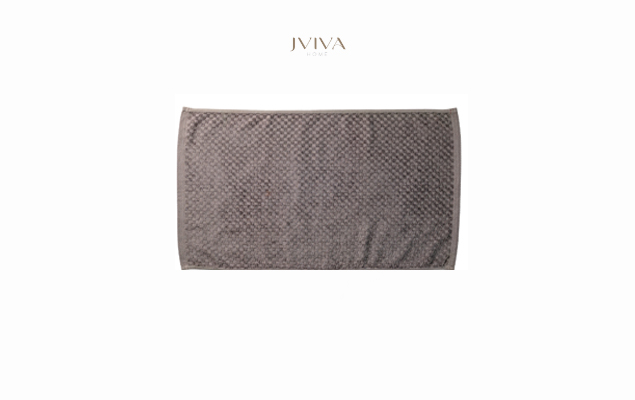 ผ้าเช็ดเท้าคอตตอน Luxe  ขนาด 18x28 นิ้ว (8 ปอนด์) - ลายจุด (Dotted) สีเทา Grey Charcoal