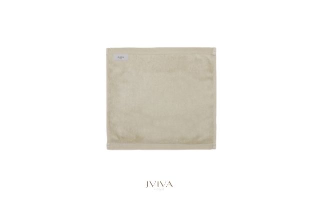 ผ้าเช็ดหน้าใยไผ่ 100% ขนาด 13x13 นิ้ว สีเบจ Beige Bone