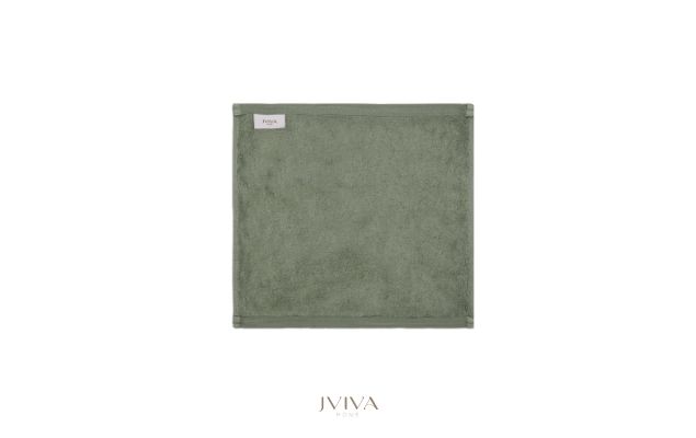 ผ้าเช็ดหน้าใยไผ่ 100% ขนาด 13x13 นิ้ว สีเขียว Sage Green