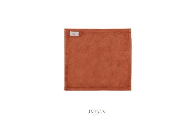 ผ้าเช็ดหน้าใยไผ่ 100% ขนาด 13x13 นิ้ว สีส้ม Burnt Orange