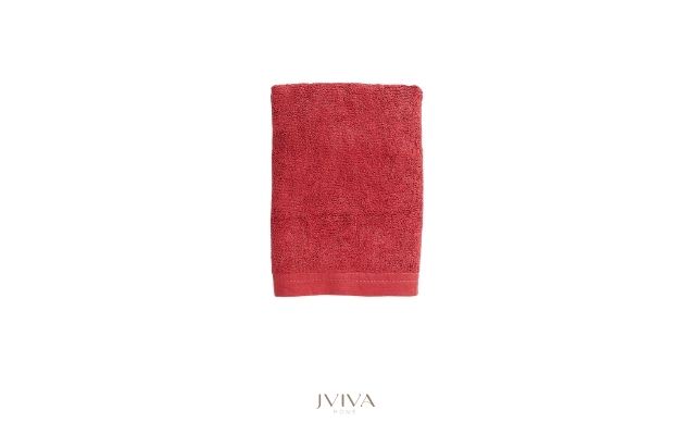 ผ้าเช็ดผมใยไผ่ 100% ขนาด 15x30 นิ้ว สีแดง Red Velvet