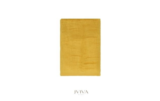 ผ้าเช็ดตัวใยไผ่ 100% ขนาด 27x54 นิ้ว Size M สีเหลือง Yellow Mustard