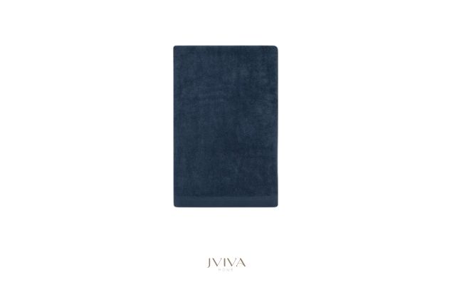 ผ้าเช็ดตัวใยไผ่ 100% ขนาด 27x60 นิ้ว Size L สีกรมท่า Navy Peony