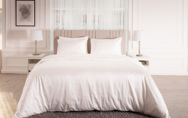 Jviva ชุดเครื่องนอน - Hotel Luxury Collection - สีขาวเรียบ (ทอซาติน 650 เส้น)