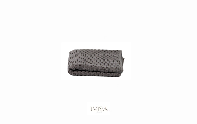 ผ้าขนหนูคอตตอน เช็ดหน้า 12x12 นิ้ว - CottonLuxe Collection_Dotted เทา Grey Charcoal