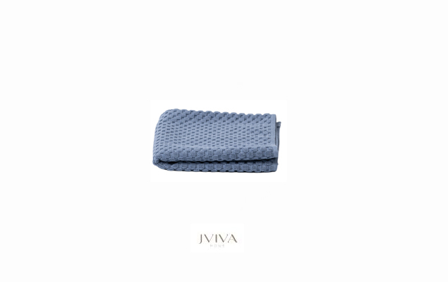 ผ้าขนหนูคอตตอน เช็ดผม 15x30 นิ้ว - CottonLuxe Collection_Dotted ฟ้า Dusty Blue