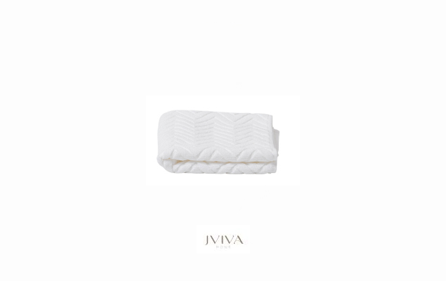 ผ้าขนหนูคอตตอน เช็ดหน้า 12x12 นิ้ว - CottonLuxe Collection_Chevron ขาว Crystal White