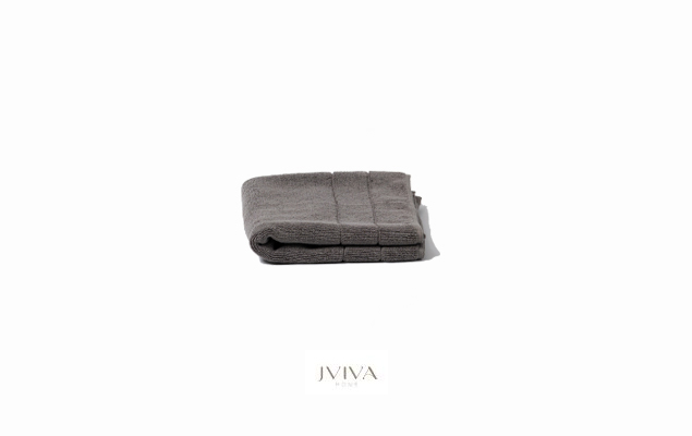 ผ้าขนหนูคอตตอน เช็ดหน้า 12x12 นิ้ว - CottonLuxe Collection_Parallel เทา Grey Charcoal
