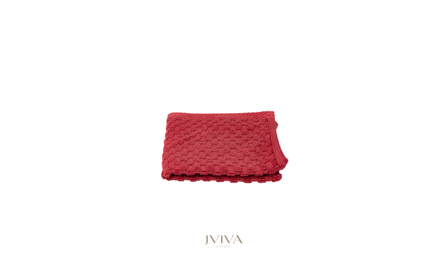 ผ้าขนหนูคอตตอน เช็ดหน้า 12x12 นิ้ว - CottonLuxe Collection_Dotted แดง Red Berry