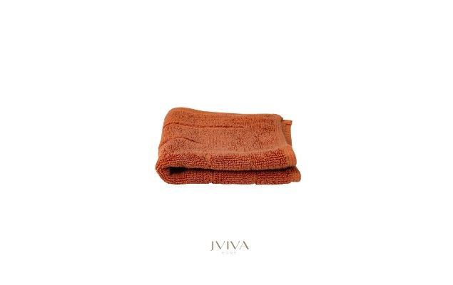 ผ้าขนหนูคอตตอน เช็ดหน้า 12x12 นิ้ว - CottonLuxe Collection_Parallel ส้ม Burnt Orange