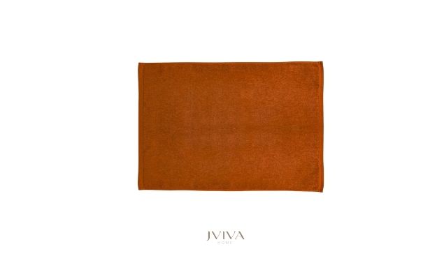 ผ้าเช็ดเท้าคอตตอน 18x28 นิ้ว - CottonLuxe Collection_Plain ส้ม Caramel Orange