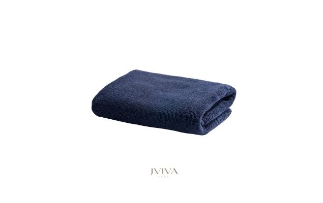ผ้าขนหนูคอตตอน เช็ดตัว 27x54 นิ้ว - CottonLuxe Collection_Plain กรมท่า Navy Peony