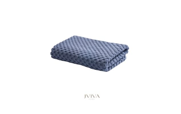 ผ้าขนหนูคอตตอน เช็ดตัว 27x54 นิ้ว - CottonLuxe Collection_Dotted ฟ้า Dusty Blue