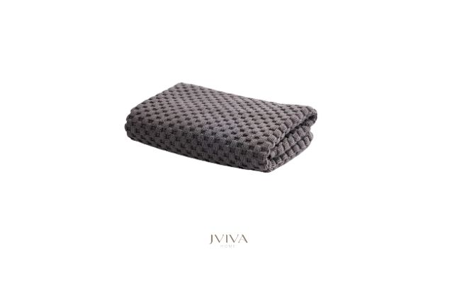 ผ้าขนหนูคอตตอน เช็ดตัว 27x54 นิ้ว - CottonLuxe Collection_Dotted เทา Grey Charcoal