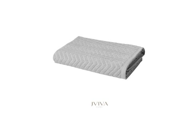 ผ้าขนหนูคอตตอน เช็ดตัว 27x54 นิ้ว - CottonLuxe Collection_Chevron เทา Ash Grey