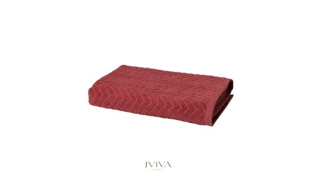 ผ้าขนหนูคอตตอน เช็ดตัว 27x54 นิ้ว - CottonLuxe Collection_Chevron แดง Red Berry