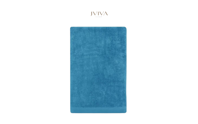 ผ้าเช็คตัวใยไผ่ 100% ขนาด 27x54 นิ้ว Size M สีน้ำเงิน Blue Mosaic