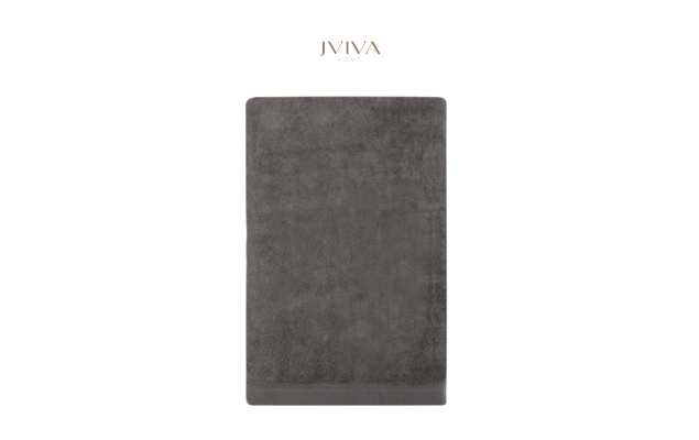 ผ้าเช็คหน้าใยไผ่ 100% ขนาด 13x13 นิ้ว สีเทา Grey Charcoal