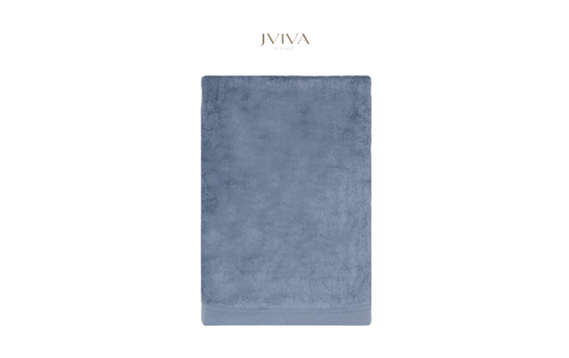 ผ้าเช็คหน้าใยไผ่ 100% ขนาด 13x13 นิ้ว สีฟ้า Dusty Blue