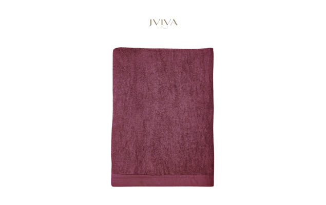 ผ้าเช็ดตัวใยไผ่ 100% ขนาด 27x54 นิ้ว Size M สีม่วง Purple Winetasting